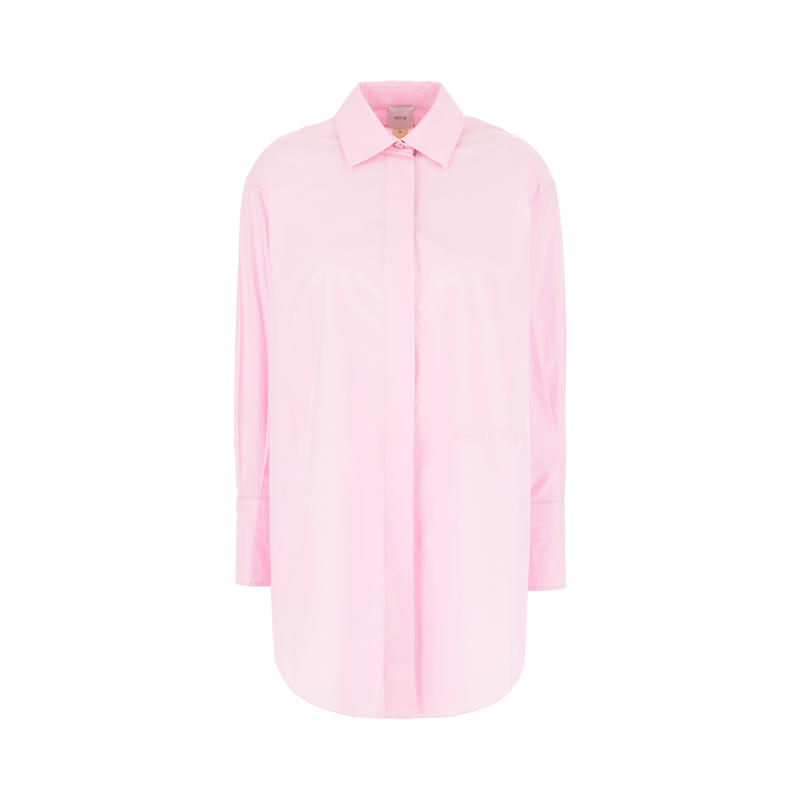 Patou 女士 FW24 衬衫 粉色府绸衬衫式连衣裙