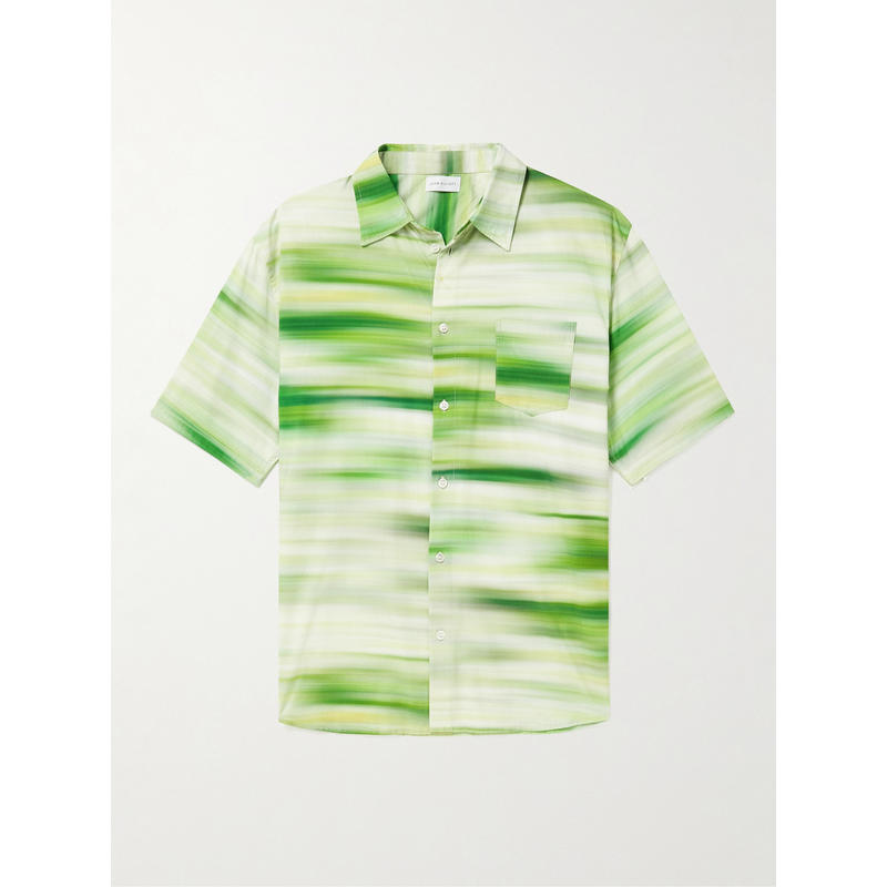 John Elliott 男士 FW23 衬衫 印花棉混纺薄纱衬衫