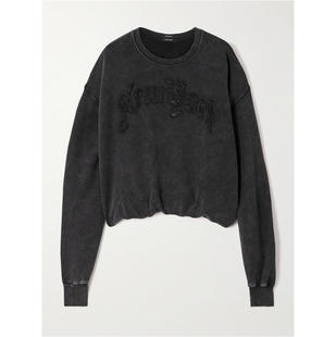 嵌花棉质莱赛尔纤维混纺针织运动衫 R13 膨起宽松款 卫衣 女士