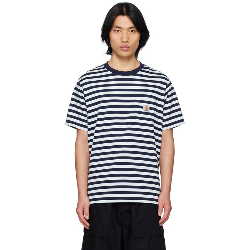 Carhartt WIP 男士 T恤 蓝色 Scotty Stripe T 恤