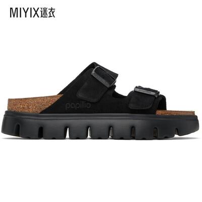 Birkenstock勃肯 女士 黑色 Papillio 系列 Narrow Arizona Platf