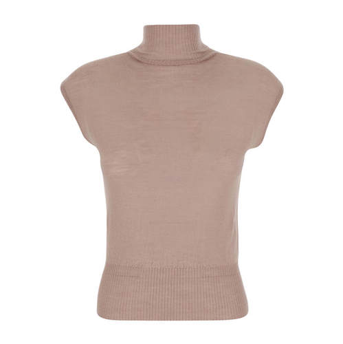 Rick Owens 瑞克·欧文斯 女士 FW26 上衣 for 粉色短袖羊毛高领
