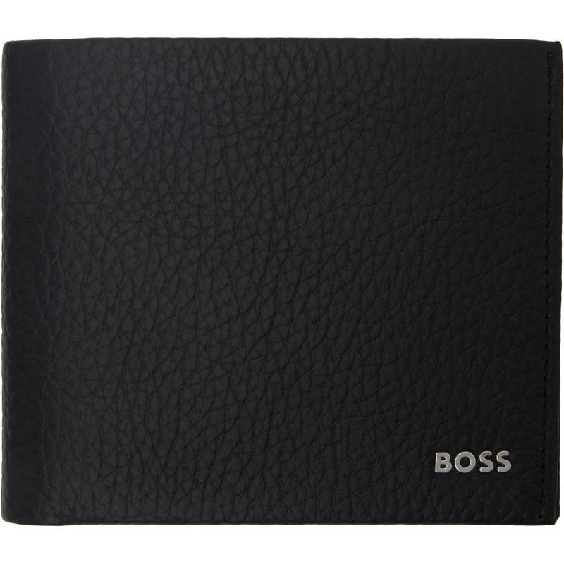 HUGO BOSS雨果博斯 男士 钱包 黑色 Leather Logo Lettering 钱包