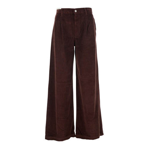 PT Torino 女士 FW25 长裤 Back 酒红色带Logo拼缀灯芯绒女士长裤