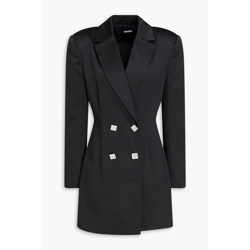 ROTATE 女士 短款连衣裙 水晶装饰缎面迷你缠绕式连衣裙