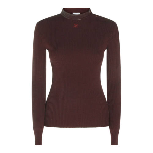 Courrèges 古未界 女士 FW26 毛衣 VINYL 酒红色Polo