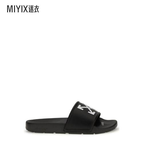 【秋冬新品】Off-White 男款灰白色 Arrow 露趾一腳蹬拖鞋 迷衣时