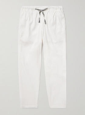 Orlebar Brown 男士 SS26 长裤 Sonoran 锥形亚麻混纺抽绳裤子