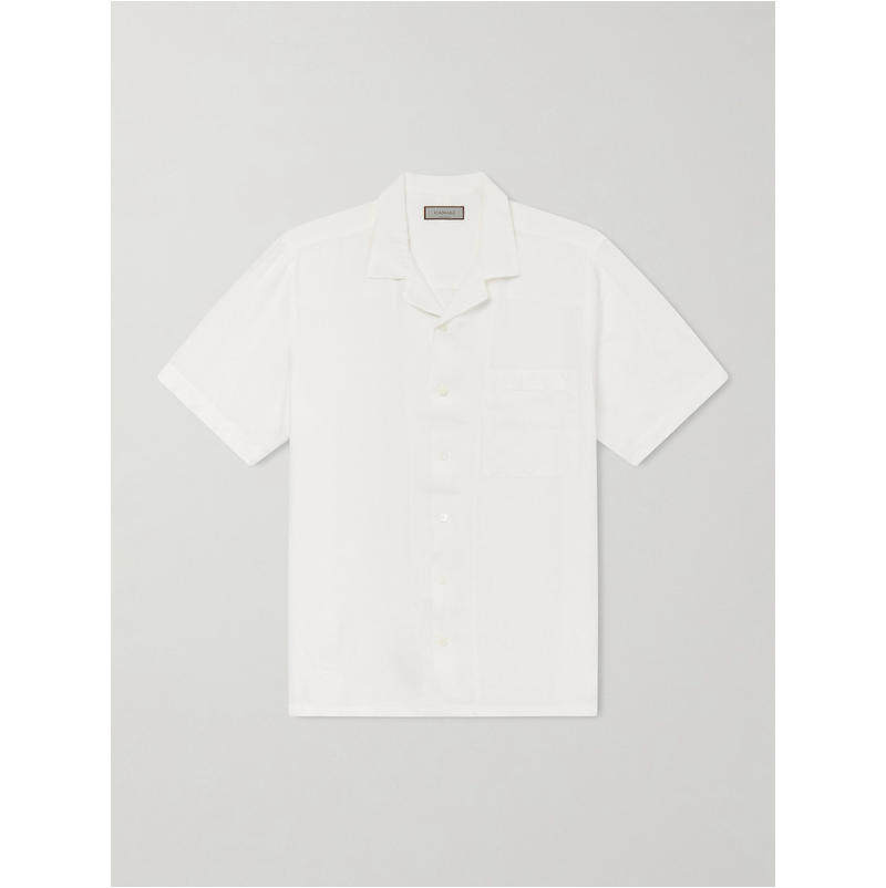 Canali 康钠丽 男士 FW26 衬衫 Camp-Collar 亚麻