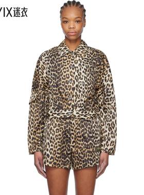 Ganni 女款棕色 Duchesse Nylon Cropped 夹克