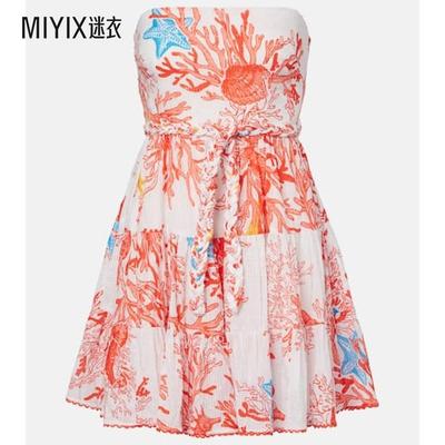 Poupette St Barth 女款Christine 印花棉质迷你连衣裙 迷衣时尚