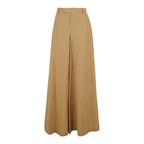 Federica Tosi 女士 SS26 长裤 High-waiste 浅褐色阔腿棉质