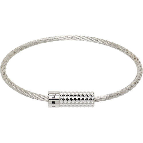 Le Gramme 男士 手镯 Pyramid Guilloche Cable le 9g