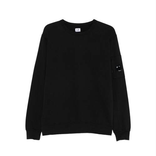 C.P. Company 男士 卫衣 黑色 Light Fleece Crewneck 套头衫