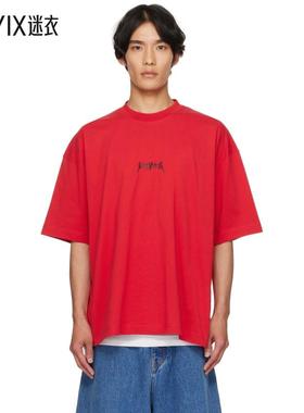 Vetements 男款红色 Metal Logo Regular T 恤 迷衣时尚