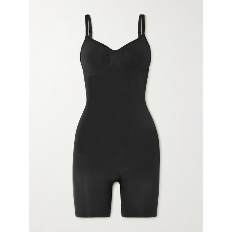 SKIMS 女士 CO 连体衣 Sculpt - Onyx 无缝及大腿中部连体衣