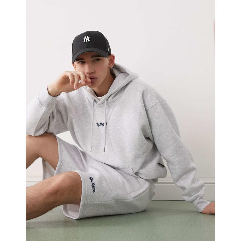 Kickers 男士 毛衣 co-ord 宽松款连帽浅灰色套头衫