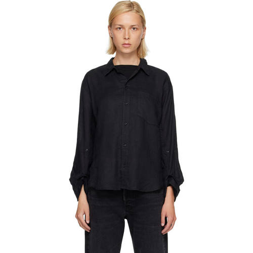 Citizens of Humanity 女士 衬衫 黑色 Kayla Shrunken Linen