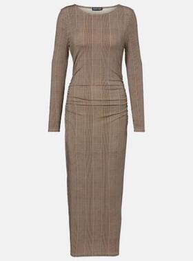 Veronica Beard 女士 中长连衣裙 Charissa 千鸟格针织长款连衣裙