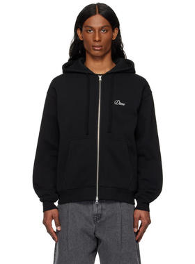 Dime MTL 男士 卫衣 黑色 Cursive Zip 连帽衫