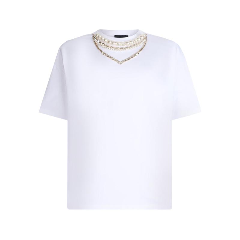 Liu Jo 女士 FW25 POLO衫 綴飾圓領 T 卹