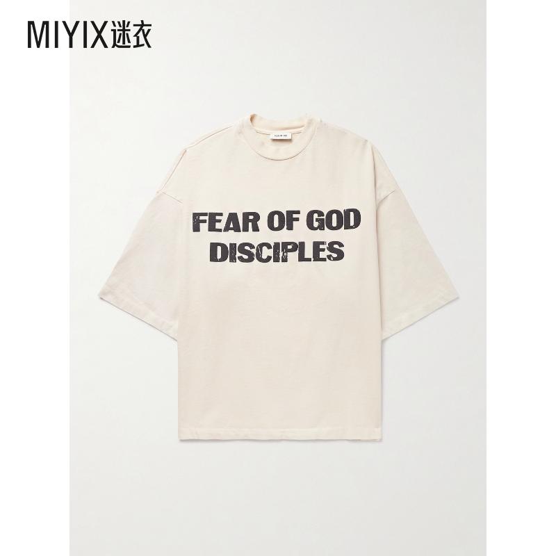 [秋冬新品]Fear Of God 男款Disciple 宽松款徽标印花棉针织T恤