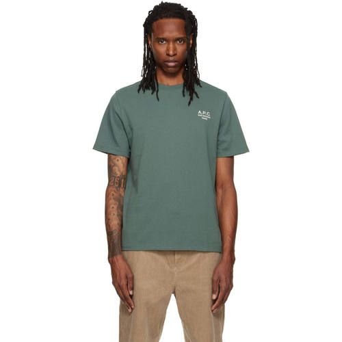 A.P.C. 男士 T恤 绿色 Standard Rue Madame