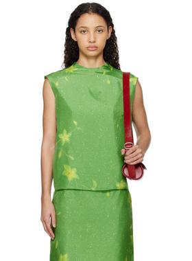 AO YES 女士 背心 绿色 Layered Print 上装