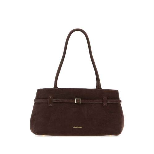 Manu Atelier 女士 FW26 手提包 Le Cambon 棕色绒面革横款肩包