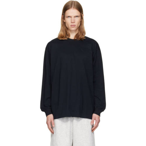 SKIMS 男士 T恤 黑色 Heavyweight Cotton Relaxed 长袖