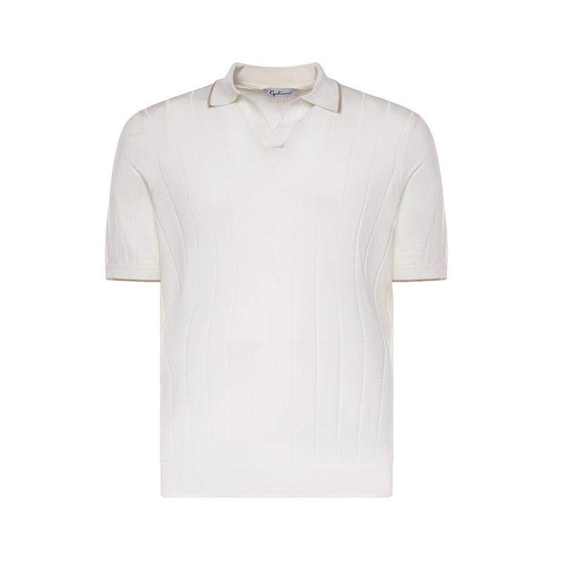 Giuliano Galiano 男士 SS26 POLO衫 罗纹 V 领 Polo 衫