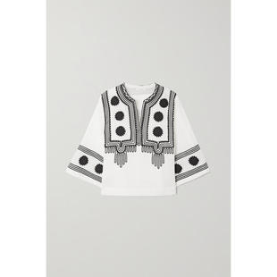 编绳边饰苎麻女衫 Vie Astrid 女士上衣 Fil