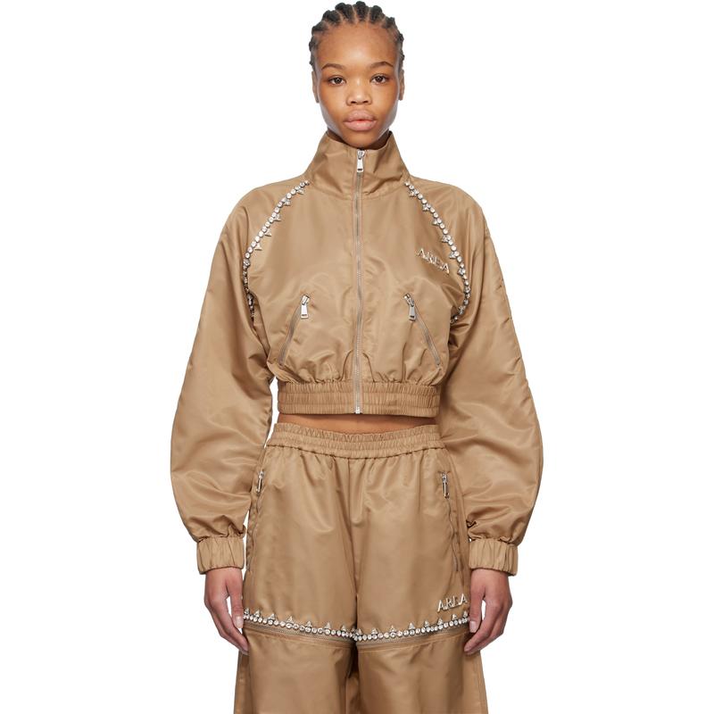 AREA 女士 卫衣 黄褐色 Crystal Trim 运动夹克