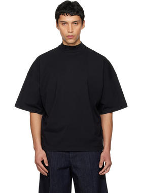 Jil Sander 吉尔·桑达 男士 T恤 黑色 Cotton Mock-Neck