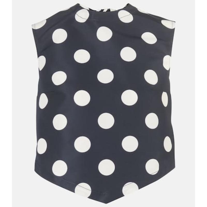 Patou 女士 背心 波尔卡圆点露背罗缎短款上衣