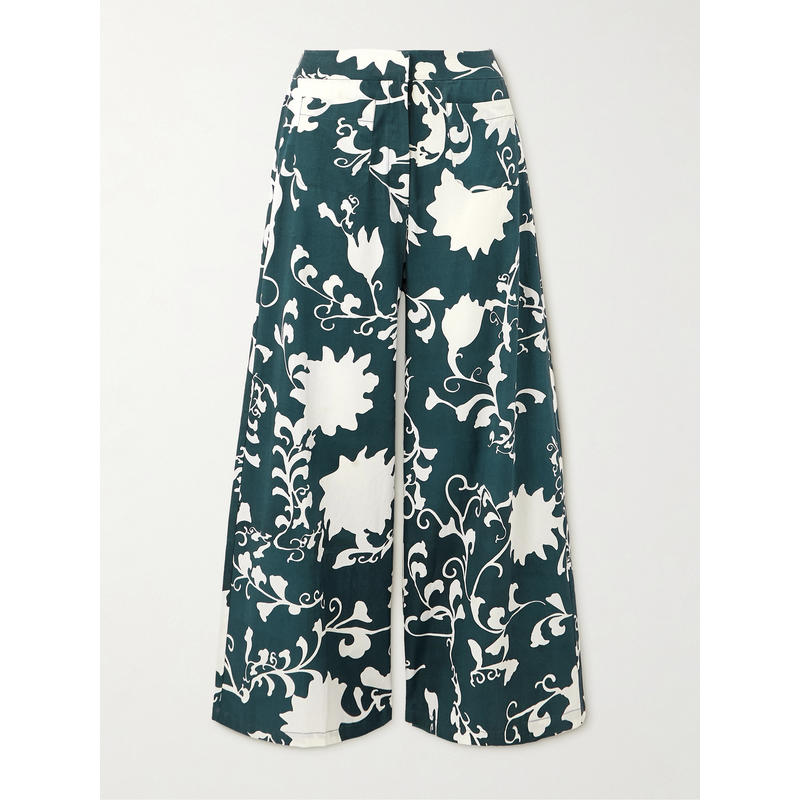 Emporio Sirenuse 女士 长裤 Adele 印花棉质阔腿裤