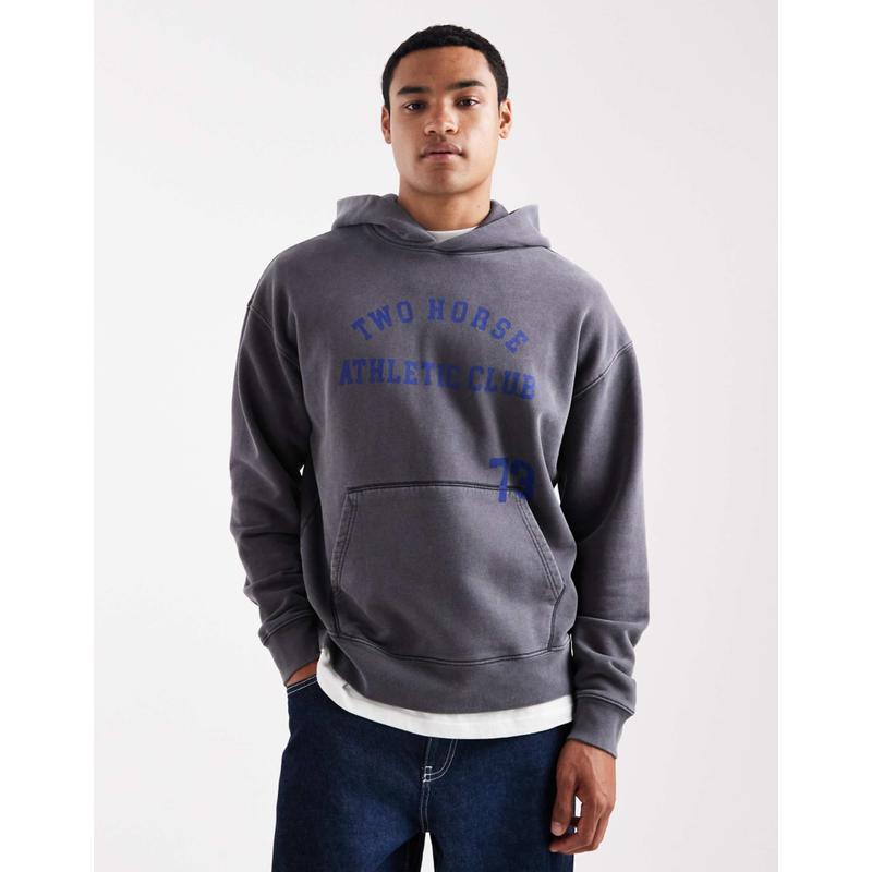 Levi's 男士 卫衣 two horse club 运动短款木炭色连帽衫