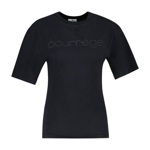 Courrèges 古未界 女士 FW26 T恤 徽标棉质黑色