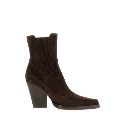 Paris Texas 女士 FW26 短靴 Dallas 深褐色绒面革