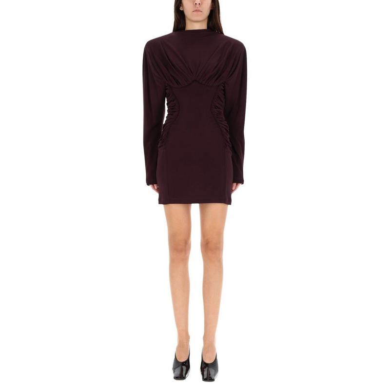 Stella Mccartney 女士秋冬新品 短款连衣裙 褶皺垂褶迷你連身裙