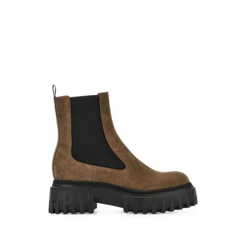 Hogan 霍根 女士 FW26 靴子 黑色皮质橡胶鞋