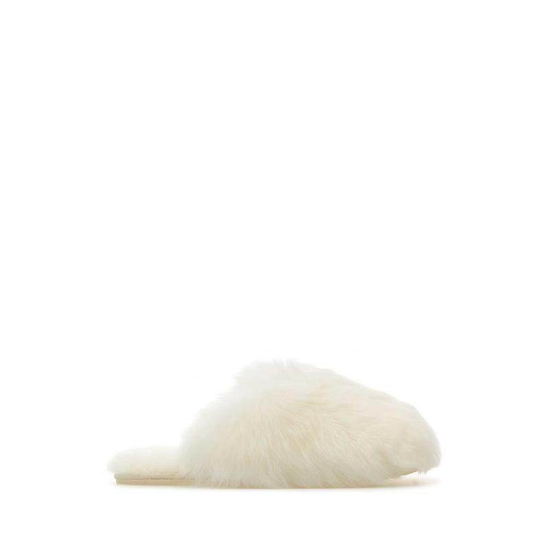 UGG Australia 女士 FW25 凉拖 Scuffette 白色毛羊皮便鞋