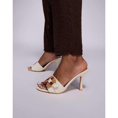 Public Desire 女士 凉鞋 Andria 中跟搭扣凉鞋(奶油色)