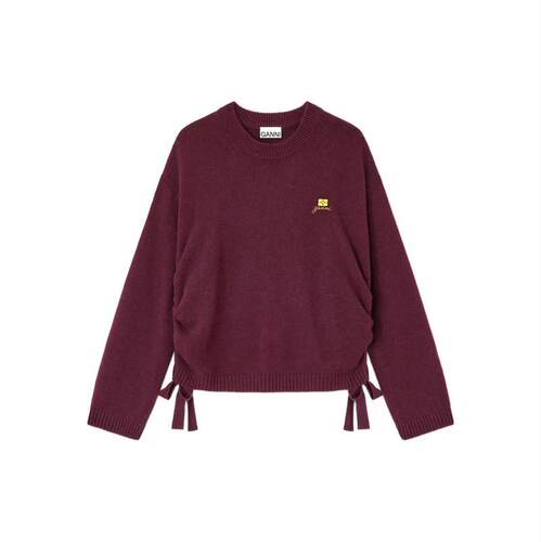 Ganni 甘尼 女士 FW25 毛衣 Ganni 圆领抽绳套头衫