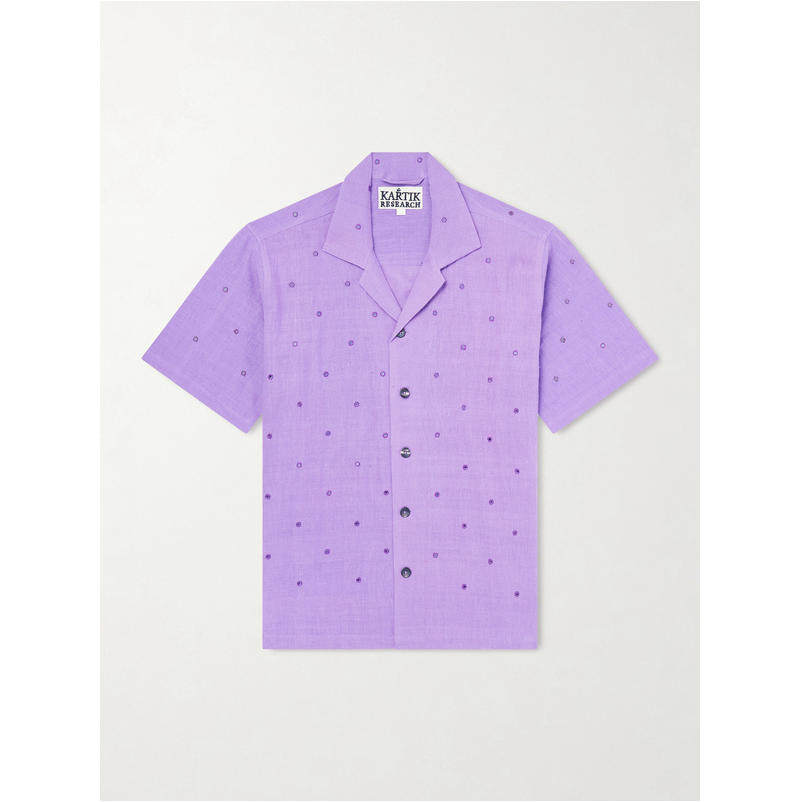 Kartik Research 男士 FW26 衬衫 Camp-Collar 精饰棉质