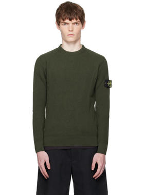 Stone Island 石头岛 男士 毛衣 绿色 5100053 Full Rib RWS Wool