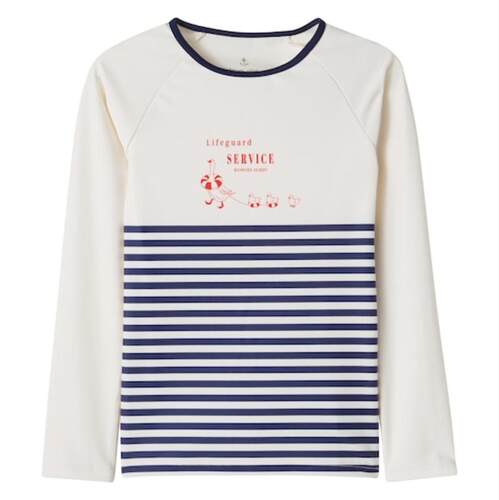 Konges Sløjd 中性（儿童） 泳装 rashguard 紫菀条纹上衣童装