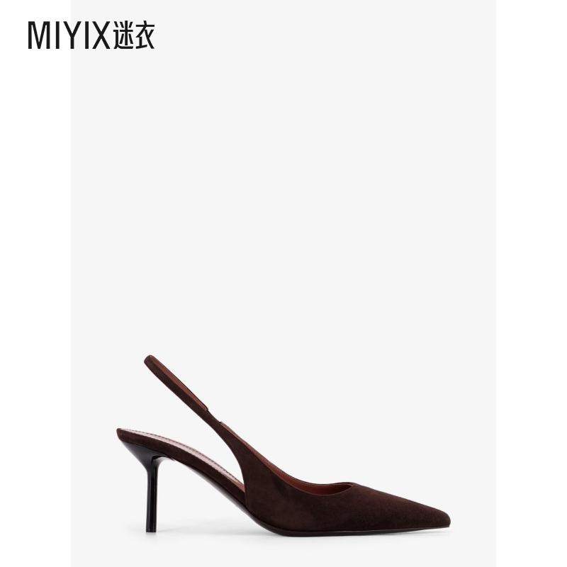 【早秋新品】Paris Texas 女款Lidia 绒面革露跟高跟鞋 迷衣时尚