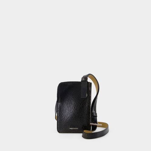 MCQUEEN 亚历山大·麦昆 男士 SS25 斜挎包 T-bar 吊带手机包