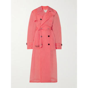 Van 风衣 Noten 男士 双排扣皱褶欧根纱 德赖斯·范诺顿 Dries